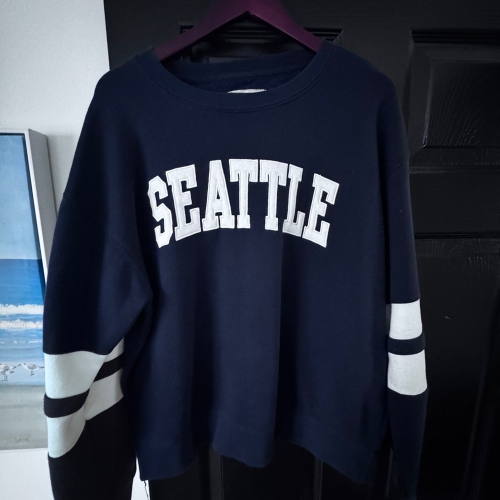 Seattle Navy Blue Women's Sweater